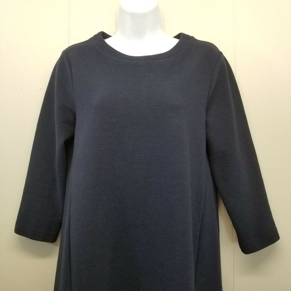 Boden‎ 6L Dress Navy Blue OTTOMAN Ribbed Knit Sheath Fall Autumn Neutral Winter - Picture 5 of 6
